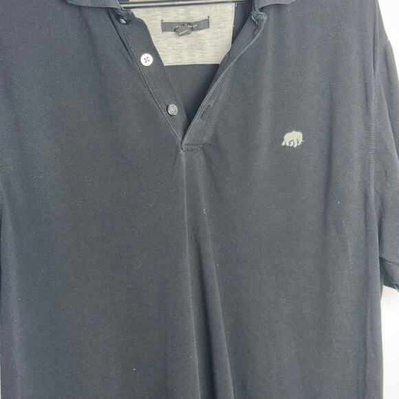 Banana Republic Elephant Logo Men's Polo Short Sleeve Shirt Size L Black Casual‎ - Picture 4 of 8